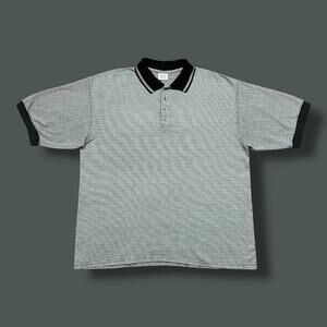 Vintage 90s Golf Shirt Polo Shirt Anchor Blue Collared Gray Black XL